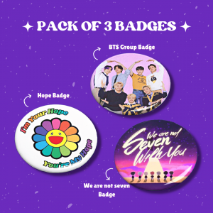 BTS Badges – Combo (Pack of 3)