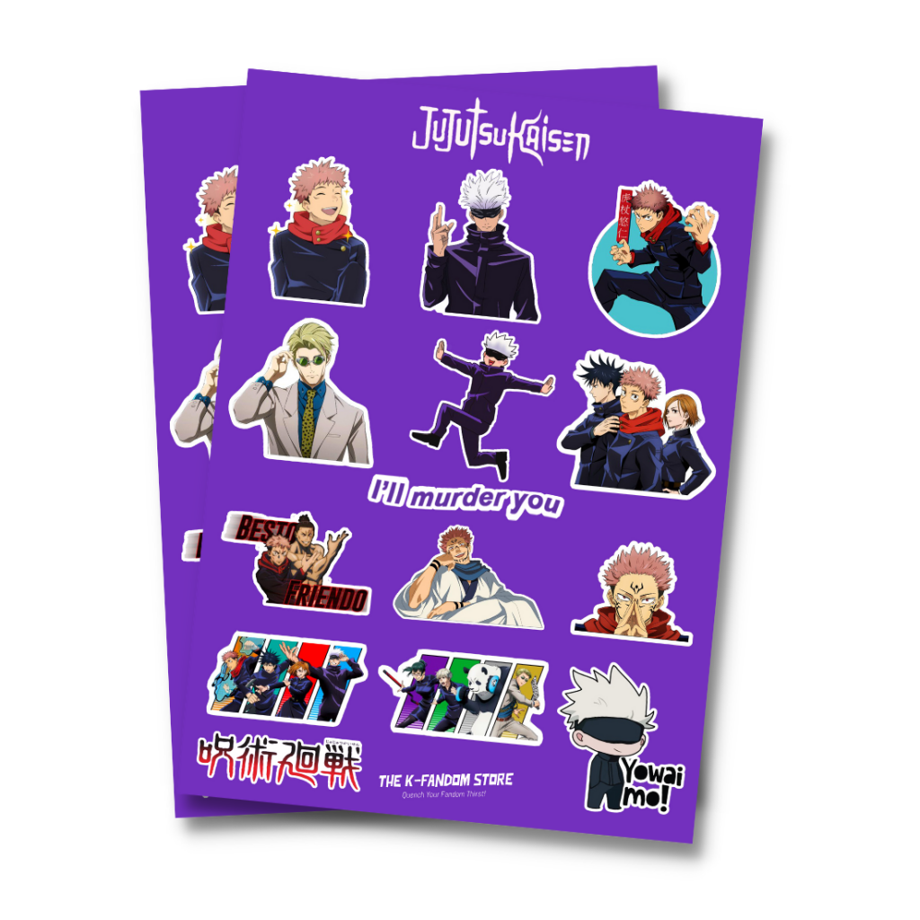 JuJutsu Kaisen Sticker Sheet THEKFANDOMSTORE