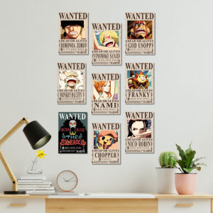 One Piece Wanted Poster- Pack of 9 A6 Size Posters