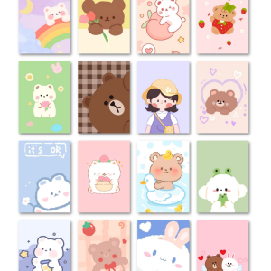 Cute Kawaii Posters – Pack of 16