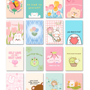 Cute Kawaii Affirmation Posters – Pack of 16