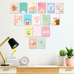 Cute Kawaii Affirmation Posters – Pack of 16